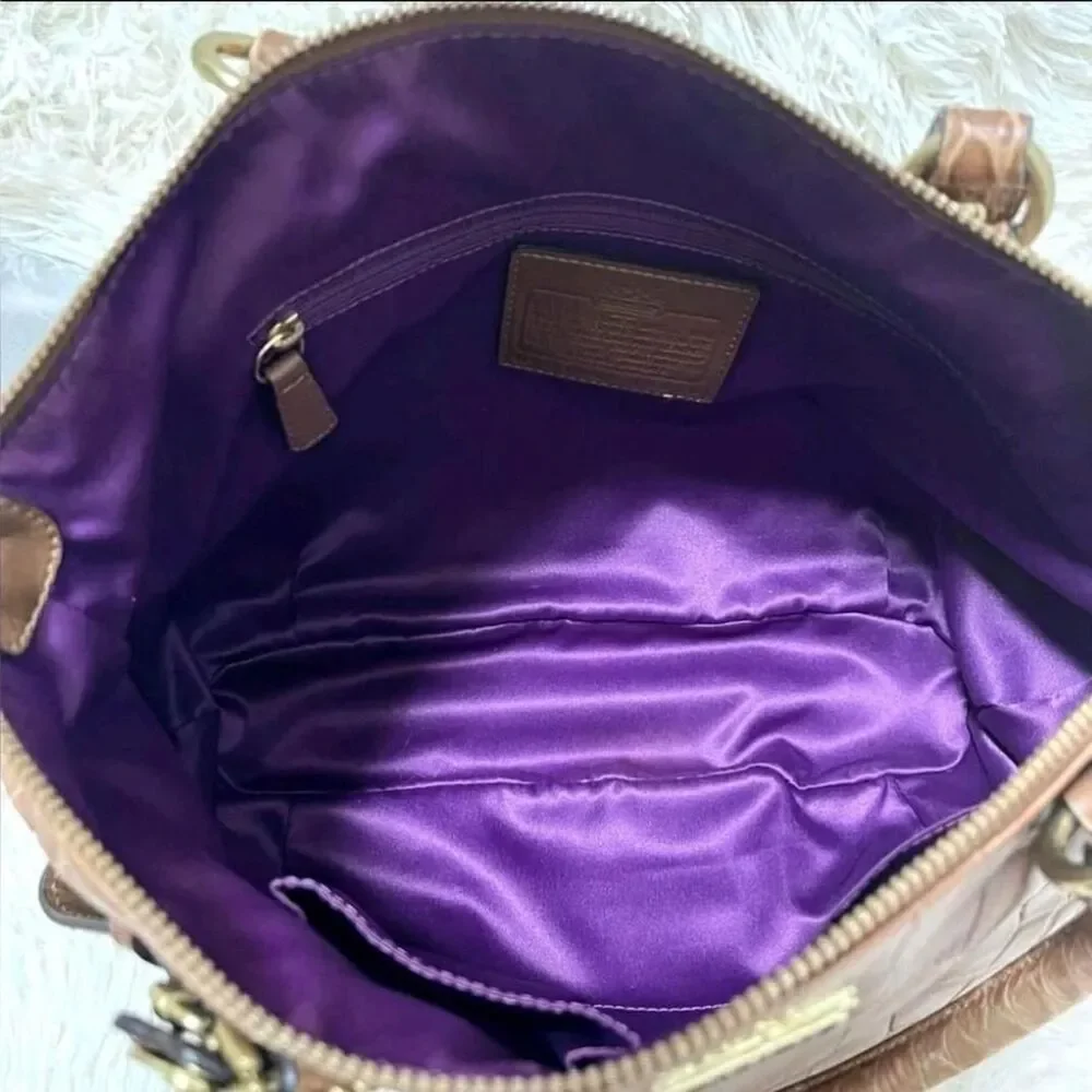 Coach Women's Brown and Gold Bag